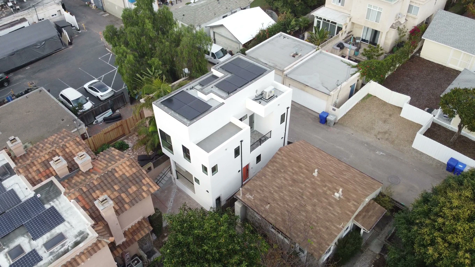 Finished Cuvier garage-conversion exterior photographed from above