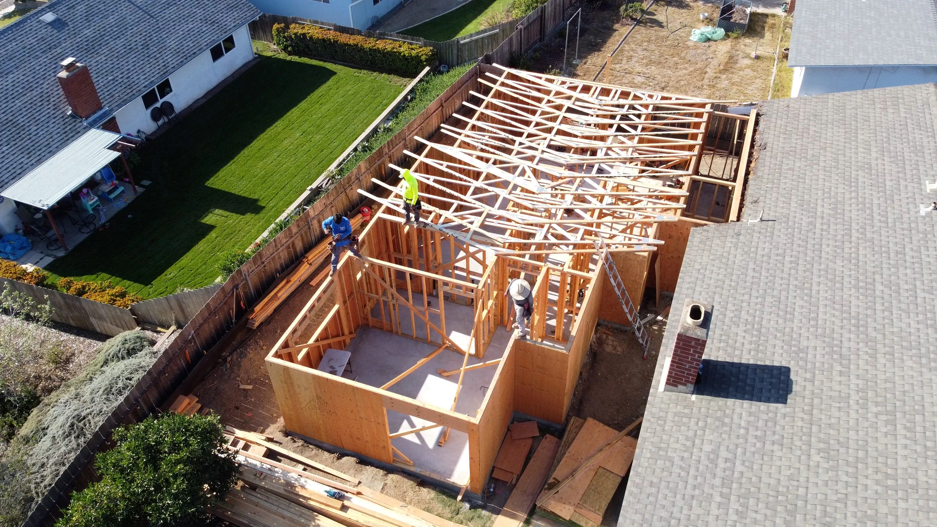 Actual CRS ADU framing project from above