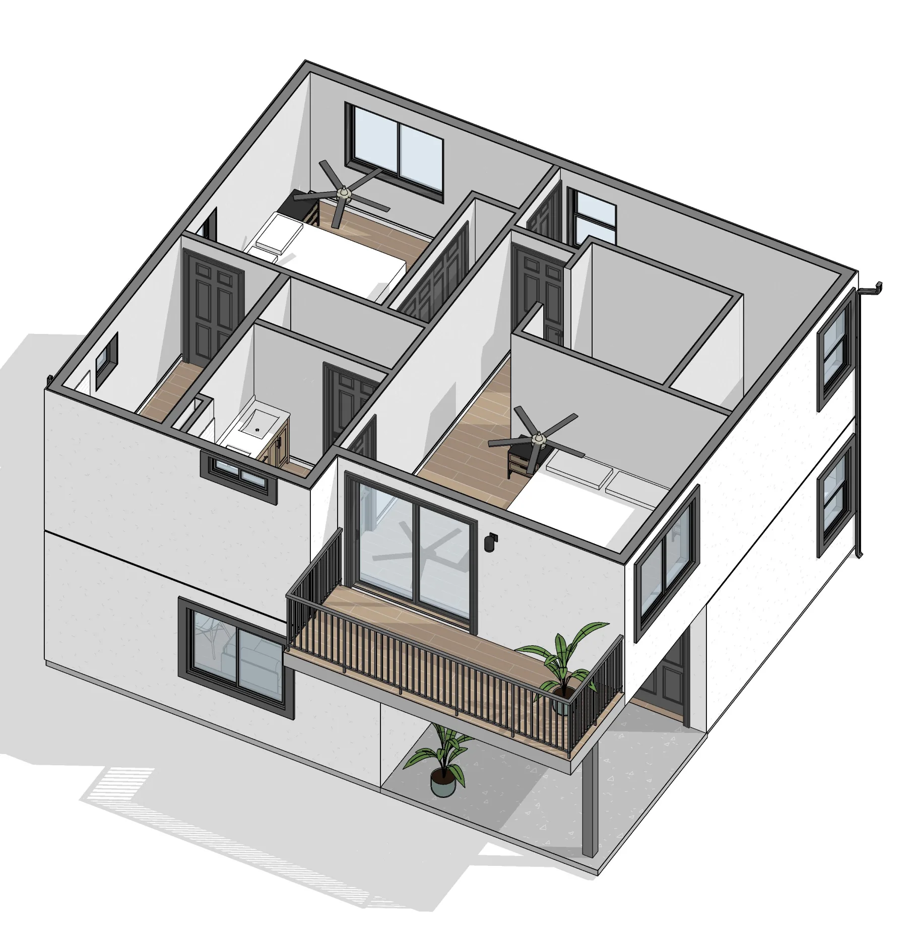 Cielo 3D Model — 1,200 SF 2-Story