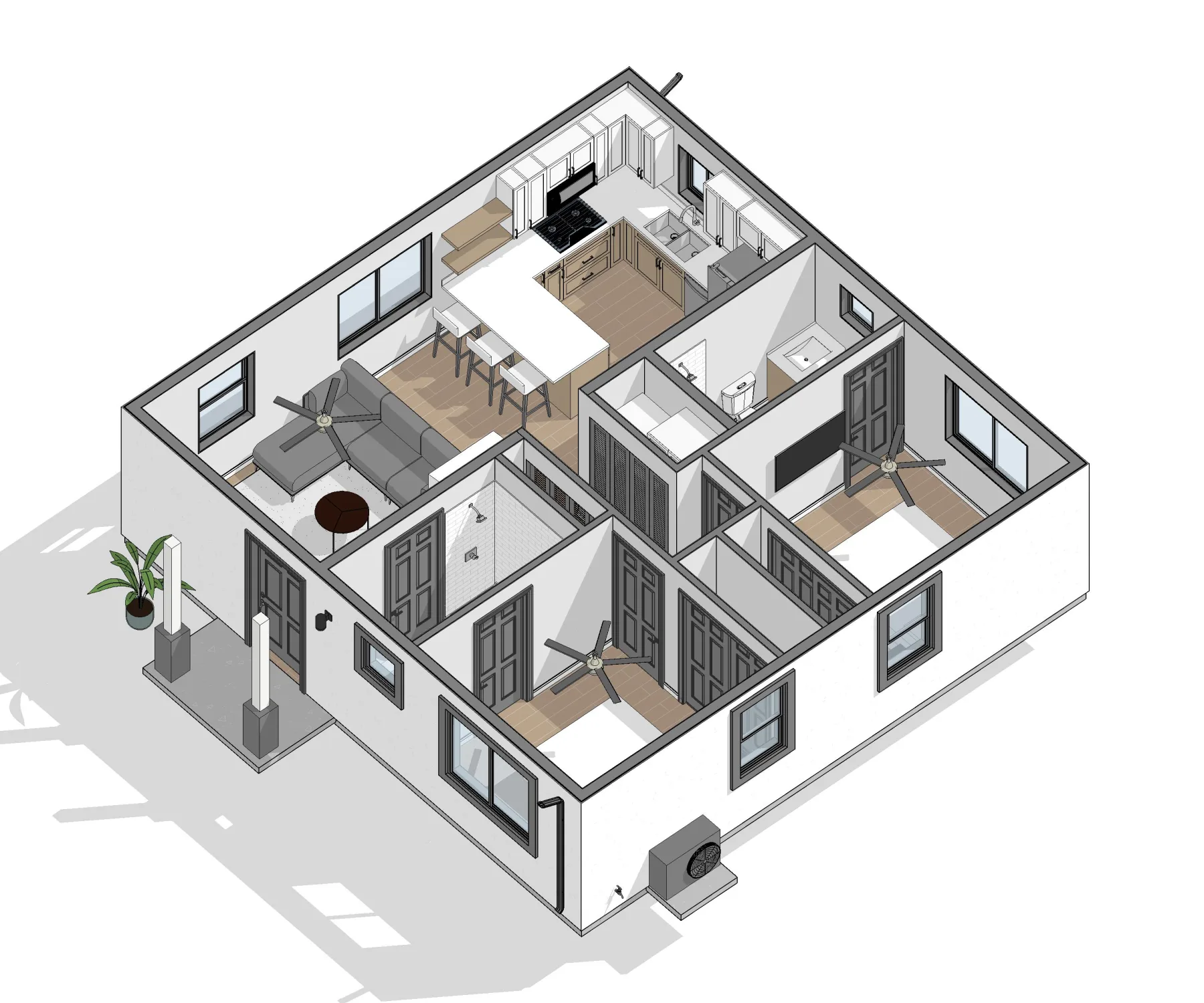 Luma 3D Model — 750 SF, 2 Bed, 2 Bath