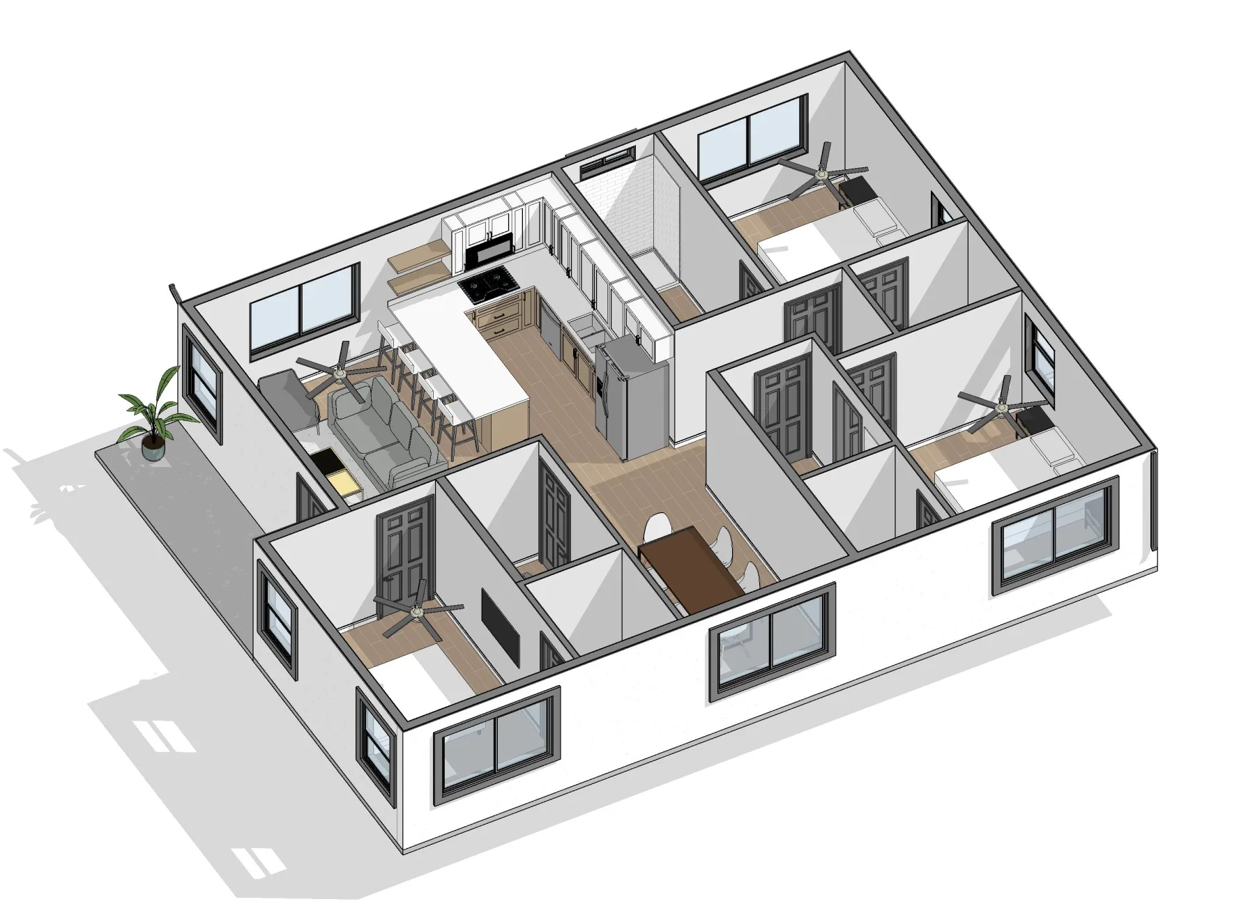 Orion 3D Model — 1,200 SF, 3 Bed, 2 Bath